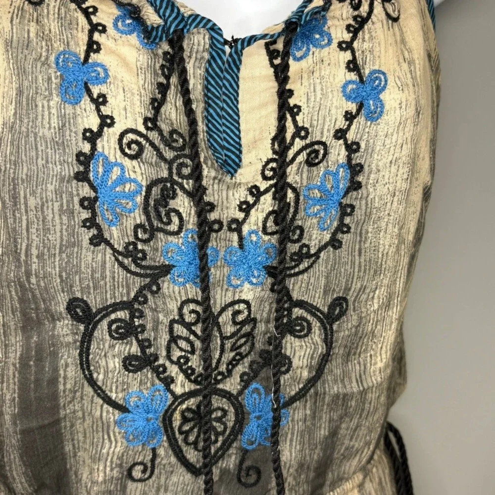 Free‎ People Vampire Diaries Boho Whimsigoth Tunic Y2K Festival Embroider Sz 4